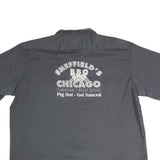 DICKIES Mens Grey BBQ Chicago Work Shirt 2XL Polyester Blend Button Short Sleeve