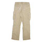 CARHARTT Mens Cotton Blend Beige Relaxed Cargo Trousers W32 L32 Workwear Utility