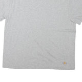 DICKIES Mens Grey Crew Neck L Sleeve Cotton Blend Plain T-Shirt