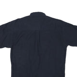 CHAPS RALPH LAUREN Mens Navy Blue Cotton Blend Shirt M Button Down Embroidered