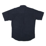 CHAPS RALPH LAUREN Mens Navy Blue Cotton Blend Shirt M Button Down Embroidered