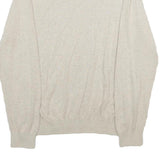 TOMMY HILFIGER Mens Beige Cotton Patterned V-Neck Basic Knit Jumper L Classic