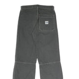 LEE Mens Cotton Blend Black Regular Straight Trousers W26 L23 Workwear Zip