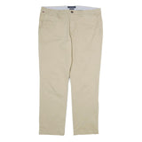 TOMMY HILFIGER Mens Cotton Beige Regular Straight Trousers W34 L30 Casual