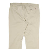 TOMMY HILFIGER Mens Cotton Beige Regular Straight Trousers W34 L30 Casual