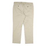 TOMMY HILFIGER Mens Cotton Beige Regular Straight Trousers W34 L30 Casual