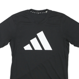 ADIDAS Mens Black Graphic T-Shirt M Short Sleeve Crew Neck Sports Cotton Blend