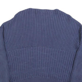 REPLAY Womens Blue Patterned Jumper Open Front Regular Knit Size M Cotton Blend