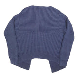 REPLAY Womens Blue Patterned Jumper Open Front Regular Knit Size M Cotton Blend