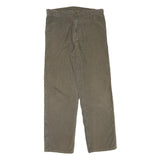 CARHARTT Mens Relaxed Brown Cotton Blend Trousers W36 L32 Casual Workwear Zip