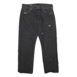 LEVI'S 501 Mens Jeans Black Classic Straight Denim Dark W34 L27 Button Closure