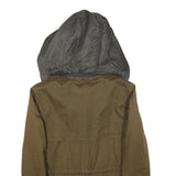ZARA Womens Olive Green Jacket XS Polyester Blend Hooded Zip Casual Outerwear
