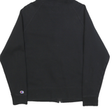 CHAMPION Mens Black Hoodie S Zip Up Cotton Blend Sweatshirt Casual