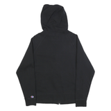CHAMPION Mens Black Hoodie S Zip Up Cotton Blend Sweatshirt Casual