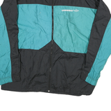 UMBRO Mens Black & Teal Retro Zip Jacket XL Polyester Blend Colourblock