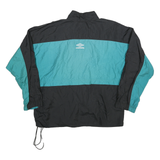 UMBRO Mens Black & Teal Retro Zip Jacket XL Polyester Blend Colourblock