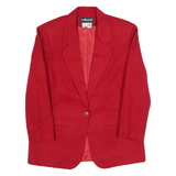 SAG HARBOR Womens Red Wool Blazer Tailored Jacket M Button Closure Plain