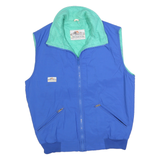 FAR WEST Mens Blue & Teal Sleeveless Zip Jacket L Polyester Outdoor Vest