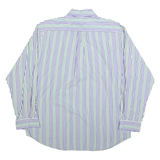 TOMMY HILFIGER Mens Blue & Green Striped Classic Fit Shirt M Button-Down Collar