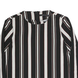 ZARA Womens Black & White Striped Top Long Sleeve Round Neck M Stylish