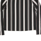 ZARA Womens Black & White Striped Top Long Sleeve Round Neck M Stylish