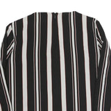ZARA Womens Black & White Striped Top Long Sleeve Round Neck M Stylish