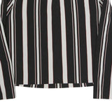 ZARA Womens Black & White Striped Top Long Sleeve Round Neck M Stylish