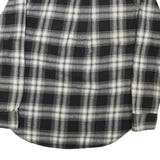 JACHS Mens Black & White Plaid Cotton Blend Shirt M Button Pocket Casual