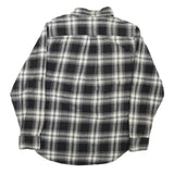 JACHS Mens Black & White Plaid Cotton Blend Shirt M Button Pocket Casual
