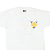 THE BEST Mens White Cotton Blend Graphic T-Shirt L Short Sleeve Crew Neck