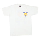 THE BEST Mens White Cotton Blend Graphic T-Shirt L Short Sleeve Crew Neck