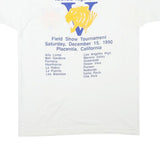 THE BEST Mens White Cotton Blend Graphic T-Shirt L Short Sleeve Crew Neck