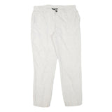 LIVERGY Mens Linen Blend White Slim Straight Leg Trousers W32 L29 Summer Wear