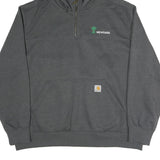 CARHARTT Mens Grey Newpark 1/4 Zip Hoodie 2XL Workwear Sweatshirt
