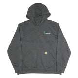 CARHARTT Mens Grey Newpark 1/4 Zip Hoodie 2XL Workwear Sweatshirt
