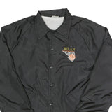 BIRDIE Mens Black Milan Button Jacket L Nylon Plain Lightweight Casual Sports