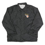 BIRDIE Mens Black Milan Button Jacket L Nylon Plain Lightweight Casual Sports