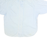 Womens Blue & White Striped Shirt L Cotton Blend Casual Timeless Style Relaxed