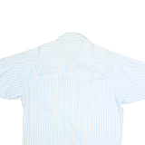 Womens Blue & White Striped Shirt L Cotton Blend Casual Timeless Style Relaxed