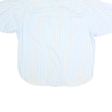 Womens Blue & White Striped Shirt L Cotton Blend Casual Timeless Style Relaxed