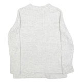 TOMMY HILFIGER Womens White Patterned Cotton Blend Jumper Crew Neck Cable Knit L