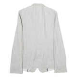 ZARA Womens Grey Button Jacket UK 6 Woven Classic Blazer Lightweight Formal