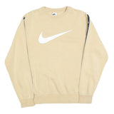 NIKE Mens Beige & Black Sweatshirt Crew Neck S Cotton Blend Sportswear