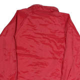 AUBURN Mens Red Nylon Button Jacket S Plain Troop 380 Logo Casual Lightweight