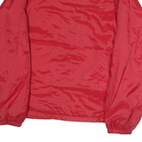 AUBURN Mens Red Nylon Button Jacket S Plain Troop 380 Logo Casual Lightweight