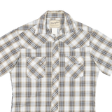 WOOLRICH Mens Beige & Brown Plaid Western Shirt M Button Cotton Blend