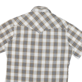 WOOLRICH Mens Beige & Brown Plaid Western Shirt M Button Cotton Blend