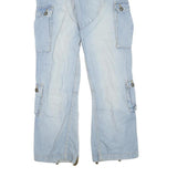 Womens Regular Fit Blue Denim Jeans Cotton Blend Button W32 L33 Cargo Stylish