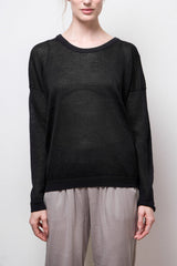 nini sheer cotton pullover - midnight