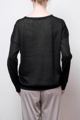 nini sheer cotton pullover - midnight